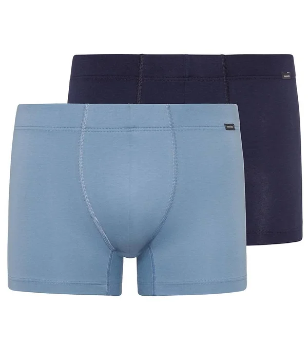 Hanro Cotton Essentials 2-Pack Boxer Brief Men's Underwear Midnight/Lake : SM