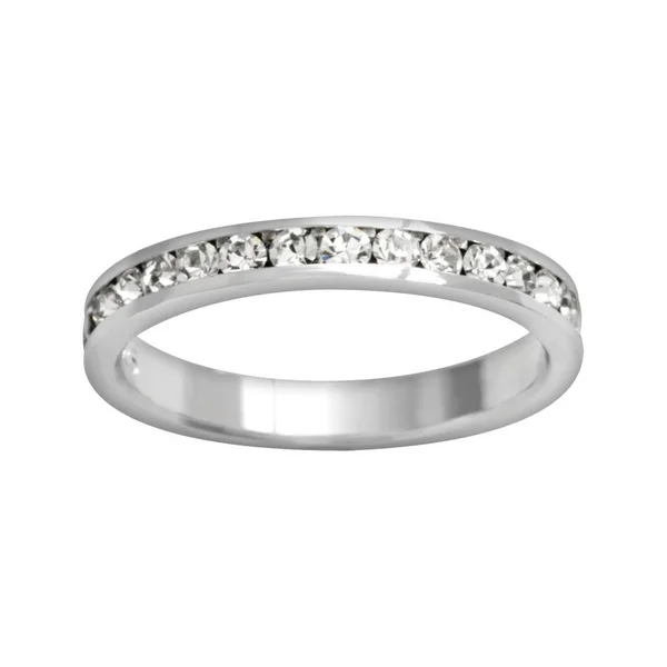 Traditions Sterling Silver Crystal Birthstone Eternity Ring, Women's, Size: 7, White