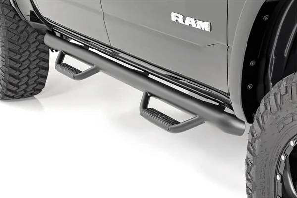 Rough Country Dodge Cab Length Nerf Steps (2019 Ram 1500 Crew Cab, 5& 7x22 Bed)