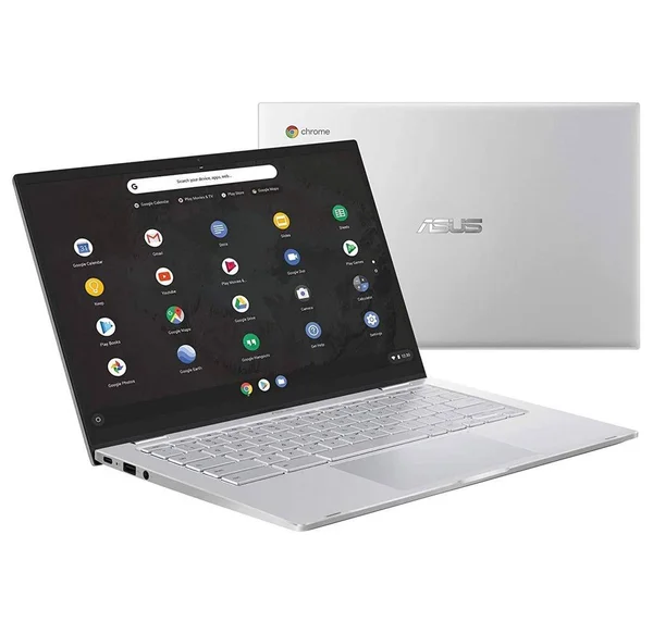 Asus Chromebook C425 Clamshell Laptop, 14x22 FHD 4-Way NanoEdge, Intel Core m3-8100Y Processor, 4GB RAM, 128GB eMMC Storage, Bac
