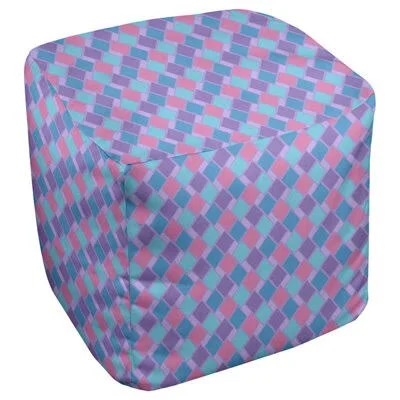 Avicia Diamonds Cube Ottoman Latitude Run Size: 18x22 H x 18x22 W x 18x22 D, Upholstery Color: Orange/Indigo