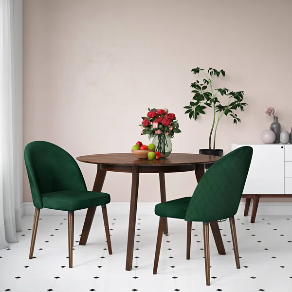 Novogratz Burma Upholstered Dining Chair - 2-Pack - Green
