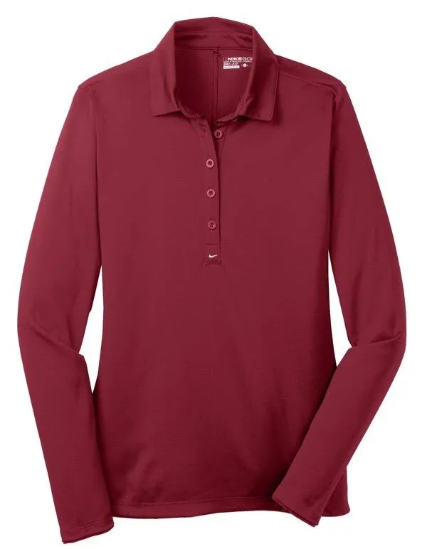Nike Ladies Long Sleeve Dri-Fit Stretch Tech Polo. 545322 (Varsity Red) XL