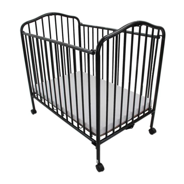L.A. Baby Portable Mini Crib with Mattress Black