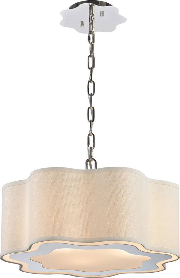 Villoy 3-Light Drum Pendant in Polished Stainless Steel/Nickel 1140-018