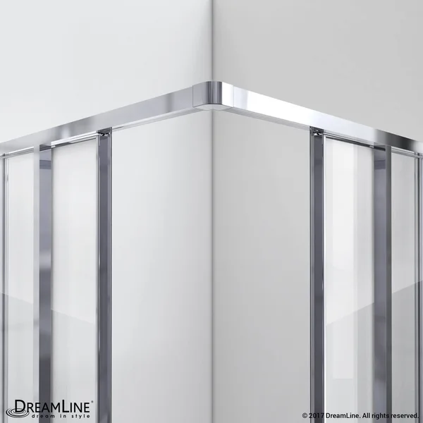 Dreamline Cornerview 40 1/2 In. D X 40 1/2 In. W X 72 In. H Framed Sliding Shower Enclosure In Chrome SHEN-8140400-01