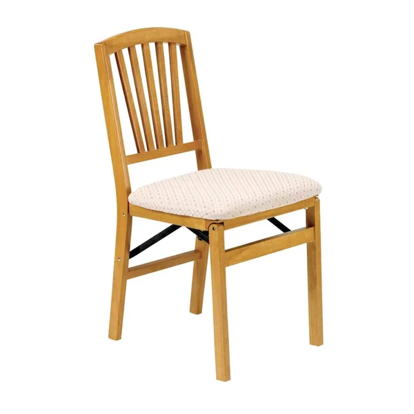 Stakmore Slat Back Folding Chair Finish, Set of 2, Oak