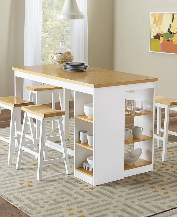 Progressive Furniture Christy Counter Storage Table - Oak/White