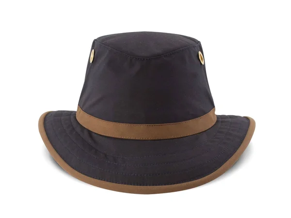Tilley TWC7 Outback Waxed Cotton Hat 7 Navy - Brown Tan