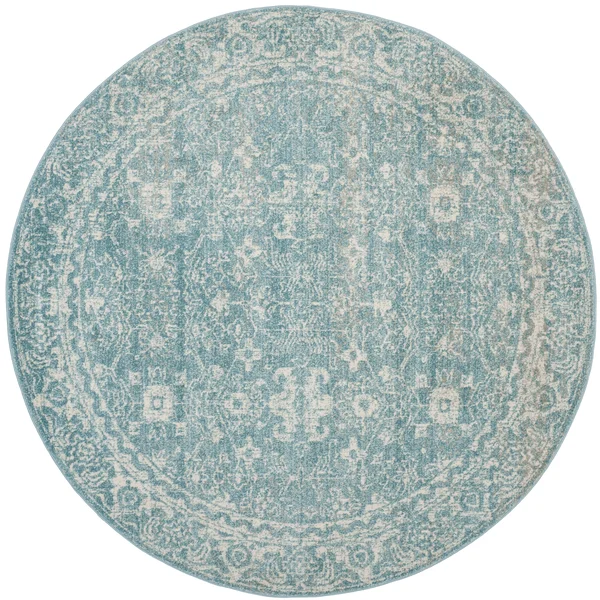 Safavieh Evoke EVK270D 5&1x22 x 5&1x22 Square Light Blue, Ivory Area Rug