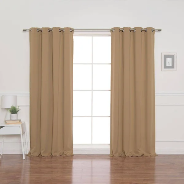 Best Home Fashion, Inc. Solid Blackout Thermal Grommet Curtain Panels Color: Wheat, Size: 96x22 L x 52x22 W