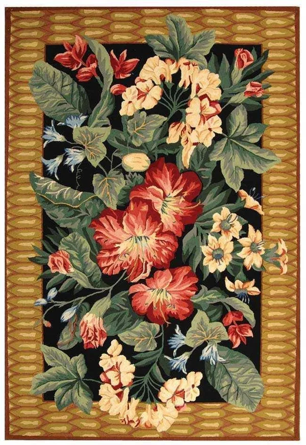 Safavieh Chelsea Black/Brown 3 ft. x 3 ft. Round Area Rug