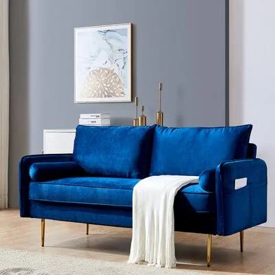 Filsaime 71'' Sofa Mercer41 Fabric: Blue Velvet