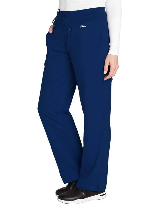 Grey&s Anatomy Women's 4 Pocket Yoga Knit Drawstring Scrub Pants - Indigo (4XL)