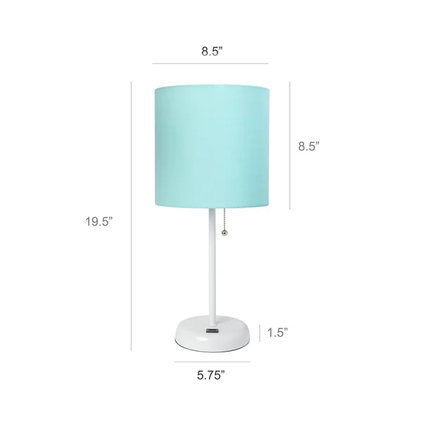 Limelights Stick Lamp with USB Charging Port and Fabric Shade 2 Pack Set - Tan