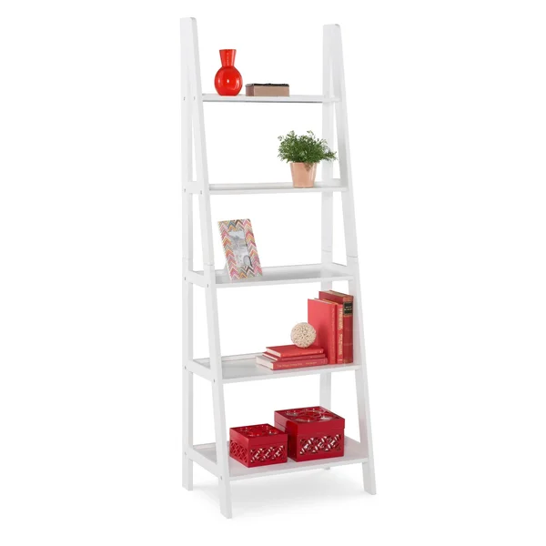 Linon Acadia Ladder Bookshelf, White