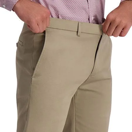 Haggar Men's Iron Free Premium Khaki Straight-Fit Flat-Front Pant - Med Khaki