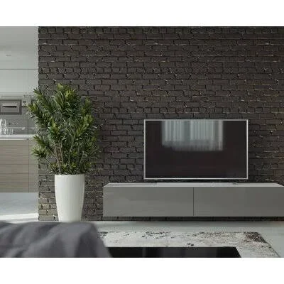 Lesterny Floating TV Stand for TVs Up to 75x22 Orren Ellis Color: White/ Slate Gray