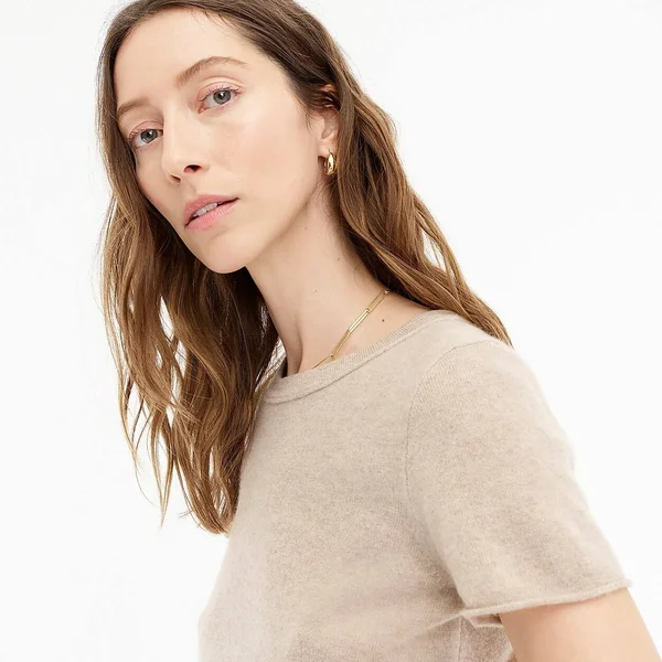 J.Crew Womens Short-Sleeve Cashmere T-Shirt (Size XX-Small)