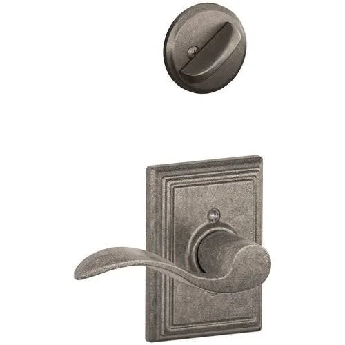 Schlage F94 Accent with Addison Rose Right Hand Dummy Interior Trim Aged Bronze Finish