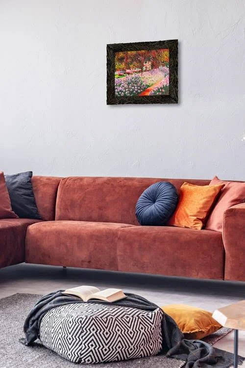 Overstock Art Artist&s Garden at Giverny with Feathered Ebony Frame, 11.24x22 x 13.24x22 in Multi at Nordstrom Rack