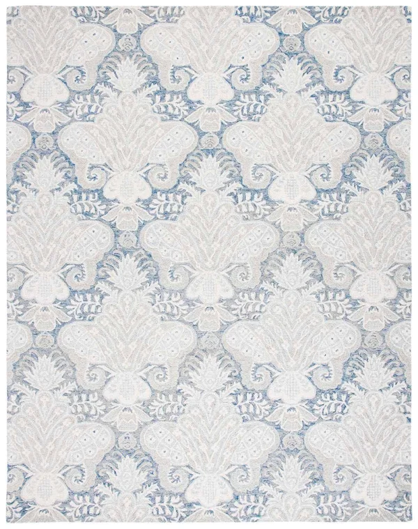 Safavieh Micro-Loop Rug Collection MLP539M - Blue, Ivory - 2&-3x22 x 7&