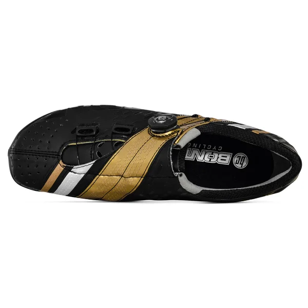Bont Helix Road Shoe EU 46.5 Black/Gold Cycling Shoes