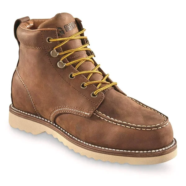 Guide Gear Men's Brutus Wedge Work Boots - 10.5 2E, Distressed Brown