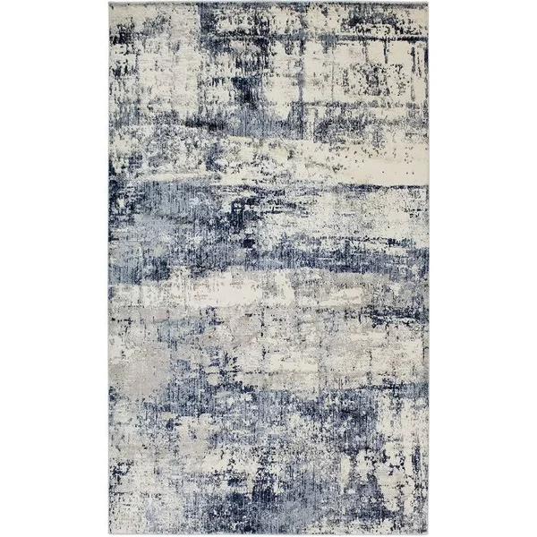 Noori Rug Lagoon Don Abstract Rug - 3&3x22 x 5&3x22 - Beige/Navy
