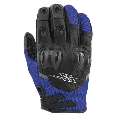 Speed & Strength Power and The Glory Leather-Mesh Gloves - Size: Medium, Blue
