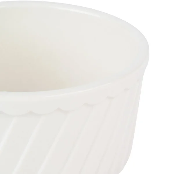 CAC RKF-18-S 18 oz. Bone White Fluted Souffle Bowl - 24/Case
