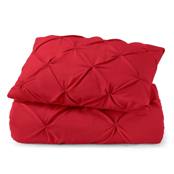 Nestl Pinch Pleat 3-Piece Duvet Cover Set - Mauve - Full - 68 x 90 inches