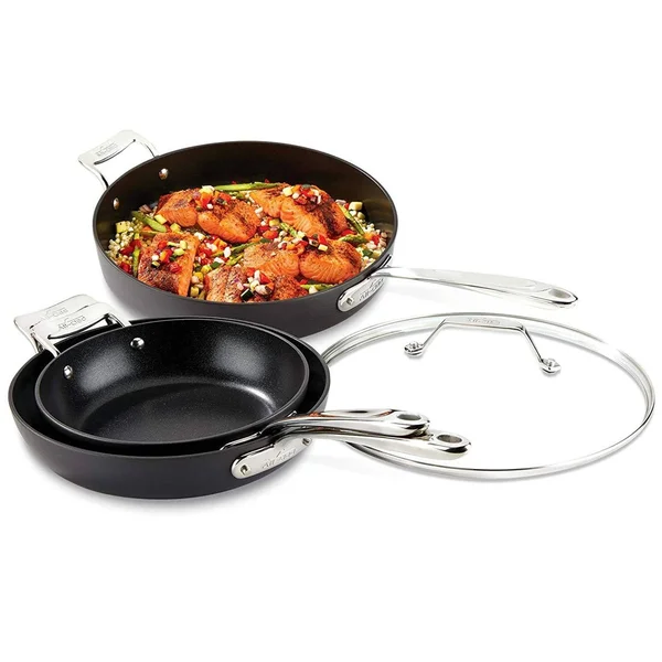 All-Clad Essentials Nonstick 4-Piece Skillet Set