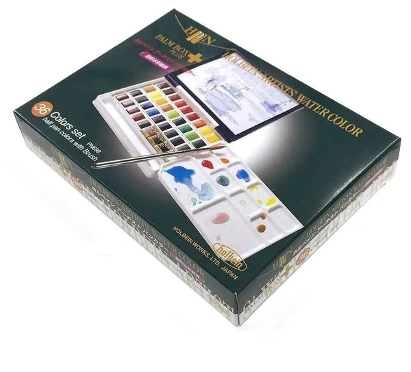 Holbein Watercolor Set Palm Plastic Case 36 Half Pans