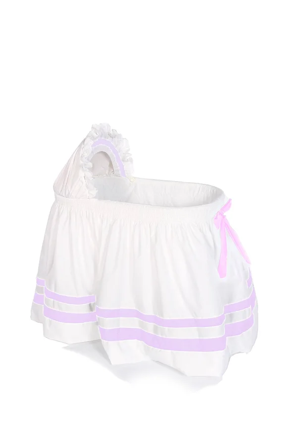 Baby Doll Bedding Modern Hotel Style II Bassinet Skirt - Lavender