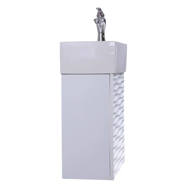 Renovators Supply Ripple 17 3/4x22 Narrow Wall Mounted Cabinet Vanity Bathroom Sink White with Faucet Drain and Overflow