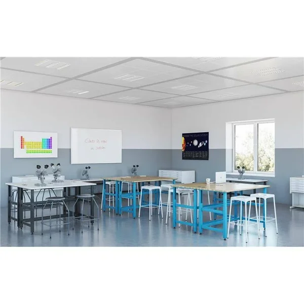 Safco Steel Counter - Stool - square - powder-coated steel - white