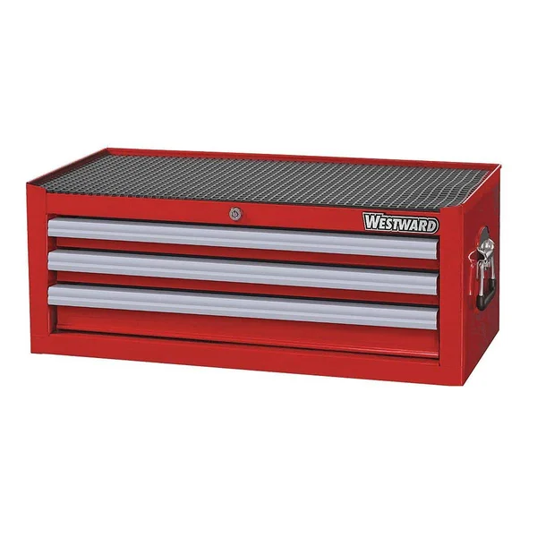 Westward 26-5/16x22 Intermediate Chest, 3 Drawers, Red, 32H848