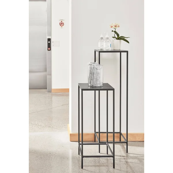 Room & Board, Modern Slim End Table w/ Shelves 10D 24W 24H in Graphite Black