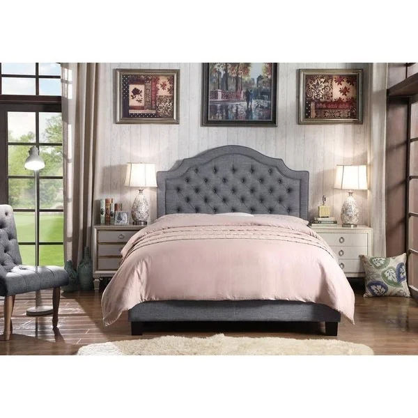 Rosevera Angelo Upholstered Platform Bed - Full Size in Gray
