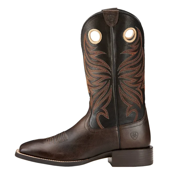 Ariat Men's Sport Rider Wide Square Toe Western Boot - Chocolate - 10