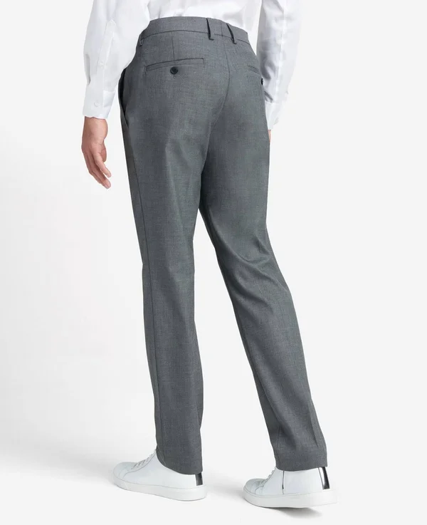 Kenneth Cole Reaction Men's Slim-Fit Stretch Dress Pants, Created for Macy&s - Medium Grey