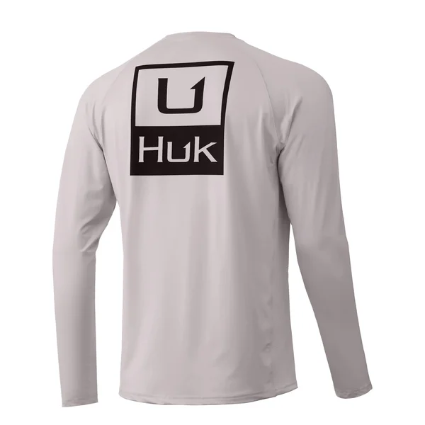 Men's Huk&d Up Pursuit Long Sleeve Shirt, Performance Fishing Shirts, Barely Pink, S
