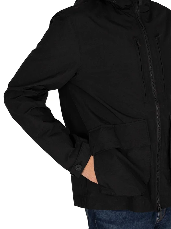 Lyle & Scott Mens&s Hooded Jacket - Jet Black, JK1425V-Z865, Size: M