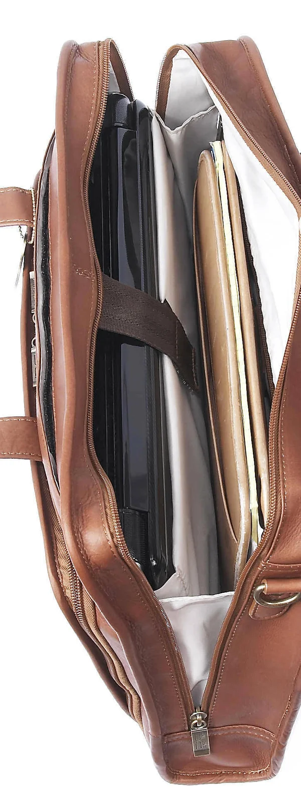 Claire Chase Professional Computer Briefcase Saddle