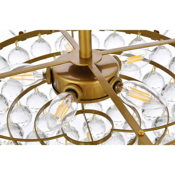 Elegant Lighting 1105F18BR Emilia 18 inch Flush Mount in Brass