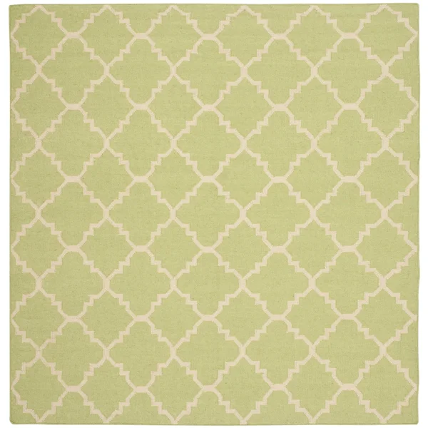 Safavieh Dhurries Light Green/Ivory 8 ft. x 8 ft. Square Area Rug