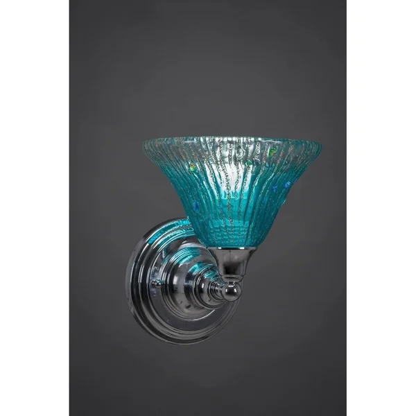 Toltec 40-CH-421 Wall Sconce in Chrome Finish - Bronze Cone Metal Shade