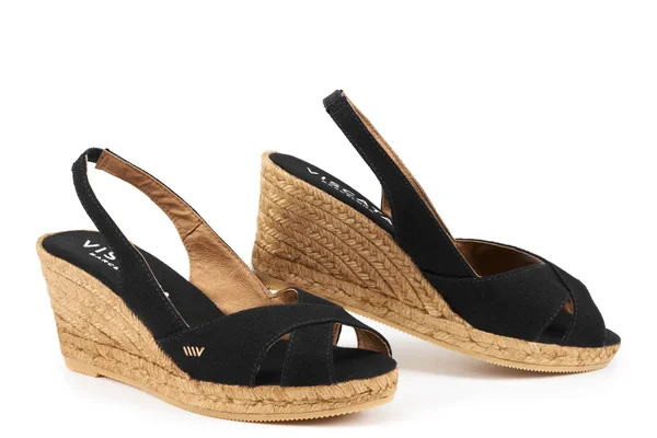 Calella Women's Slingback Wedge Espadrille, Viscata 7 US (38EU), Black