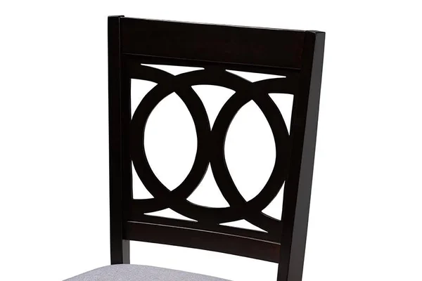 Baxton Studio Lenoir Modern and Contemporary Gray Fabric Upholstered Espresso Brown Finished Wood 5-Piece Dining Set